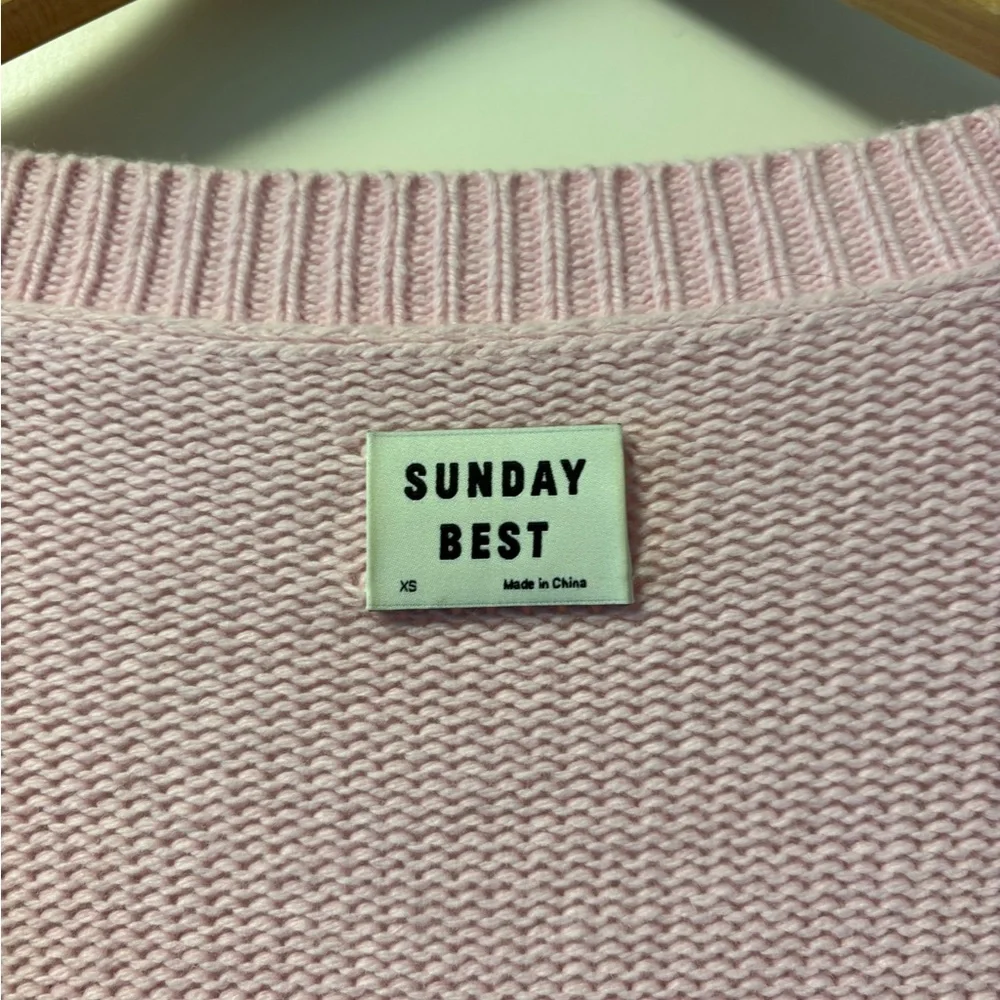 Sunday Best Light Pink Cardigan Sweater - Picture 2 of 3